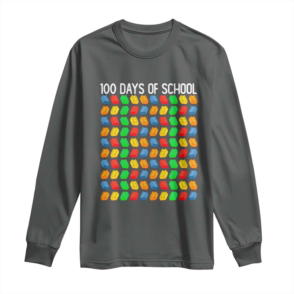 Master Builder 100 Days of School Long Sleeve Shirt Funny Toy Building Blocks Gift