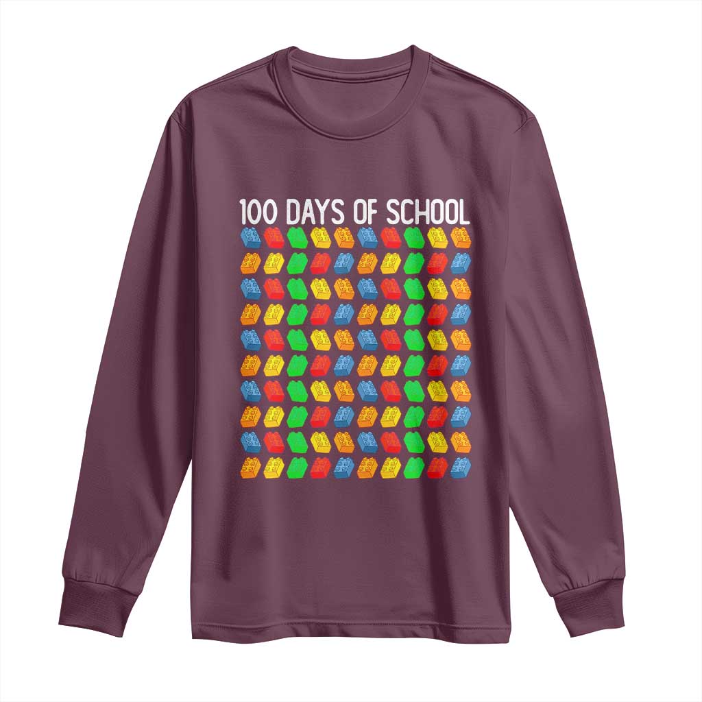 Master Builder 100 Days of School Long Sleeve Shirt Funny Toy Building Blocks Gift