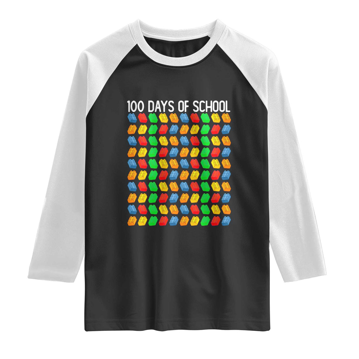 Master Builder 100 Days of School Raglan Shirt Funny Toy Building Blocks Gift