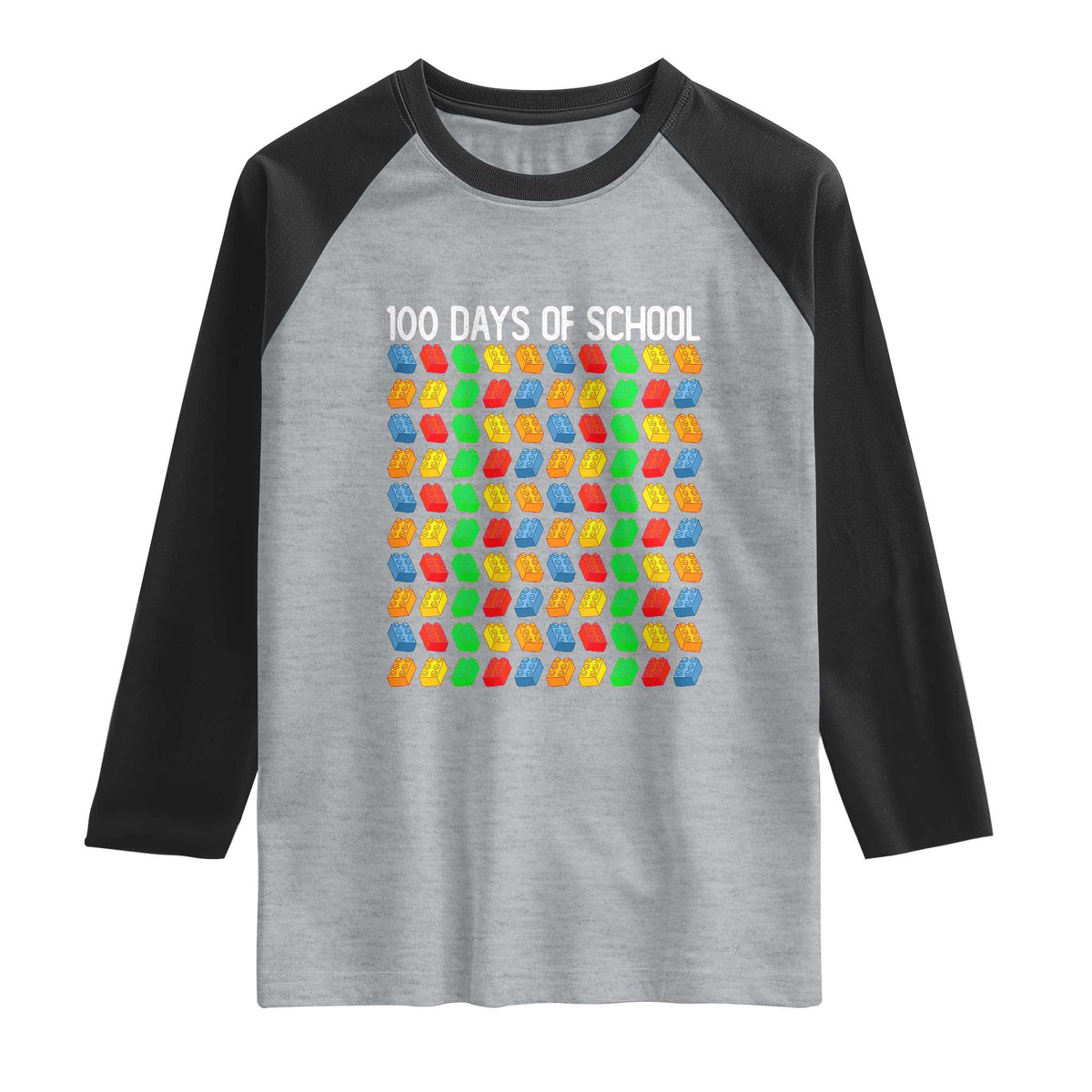 Master Builder 100 Days of School Raglan Shirt Funny Toy Building Blocks Gift