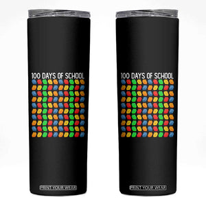 Master Builder 100 Days of School Skinny Tumbler Funny Toy Building Blocks Gift