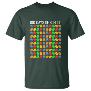 Funny 100 Days of School T Shirt Master Builder Building Blocks TS01 Dark Forest Green Print Your Wear