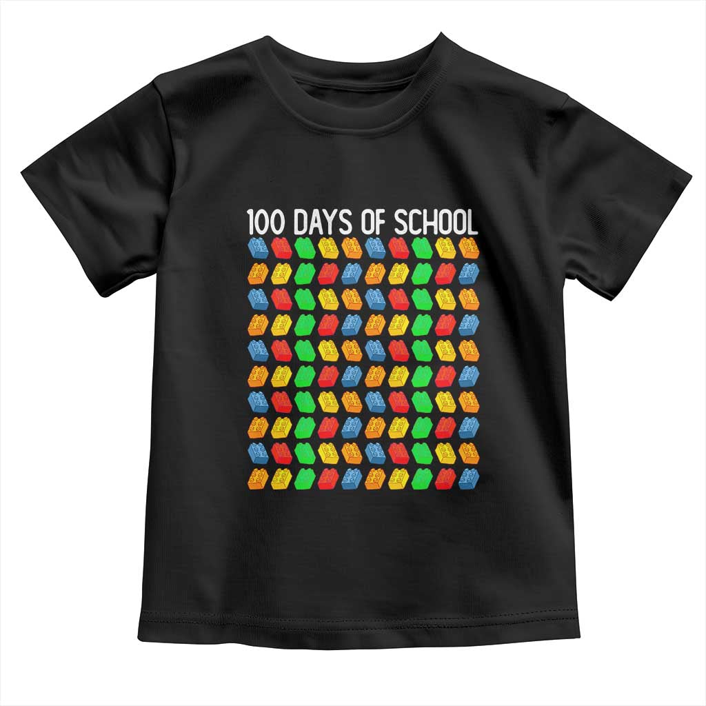 Master Builder 100 Days of School Toddler T Shirt Funny Toy Building Blocks Gift TS01 Black Print Your Wear