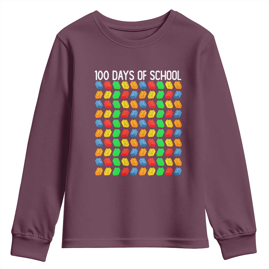 Master Builder 100 Days of School Youth Sweatshirt Funny Toy Building Blocks Gift