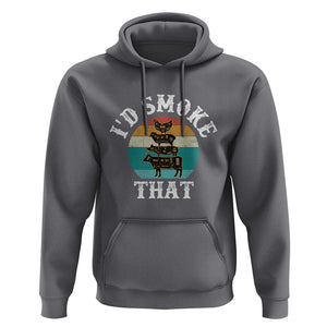 Funny Retro BBQ Party Smoker Chef Dad Gift - I'd Smoke That Hoodie TS01 Charcoal Print Your Wear
