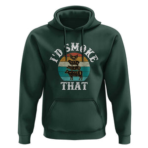 Funny Retro BBQ Party Smoker Chef Dad Gift - I'd Smoke That Hoodie TS01 Dark Forest Green Print Your Wear