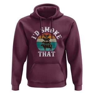 Funny Retro BBQ Party Smoker Chef Dad Gift - I'd Smoke That Hoodie TS01 Maroon Print Your Wear
