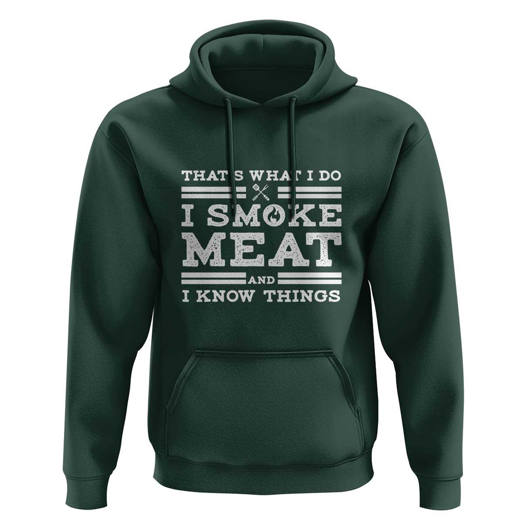 Funny Pitmaster Hoodie I Smoke Meat BBQ Smoker Grill Gift TS01 Dark Forest Green Print Your Wear