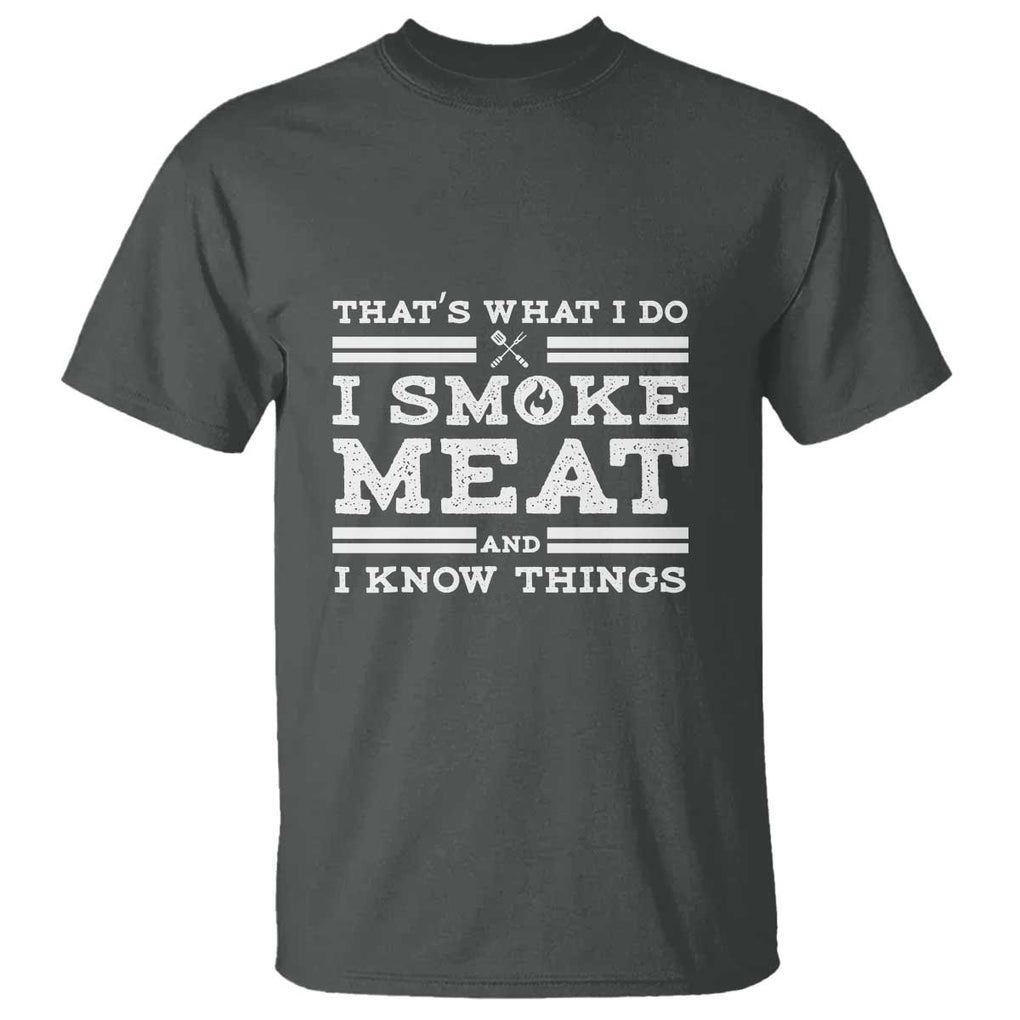 Funny Pitmaster T Shirt I Smoke Meat BBQ Smoker Grill Gift TS01 Dark Heather Print Your Wear