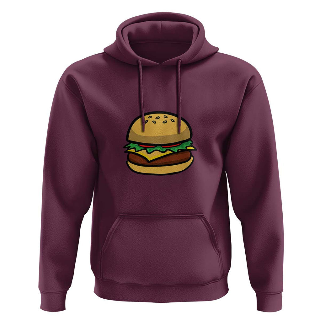 Hamburger Cheese BBQ Hoodie Cheeseburger Emoticon TS01 Maroon Print Your Wear
