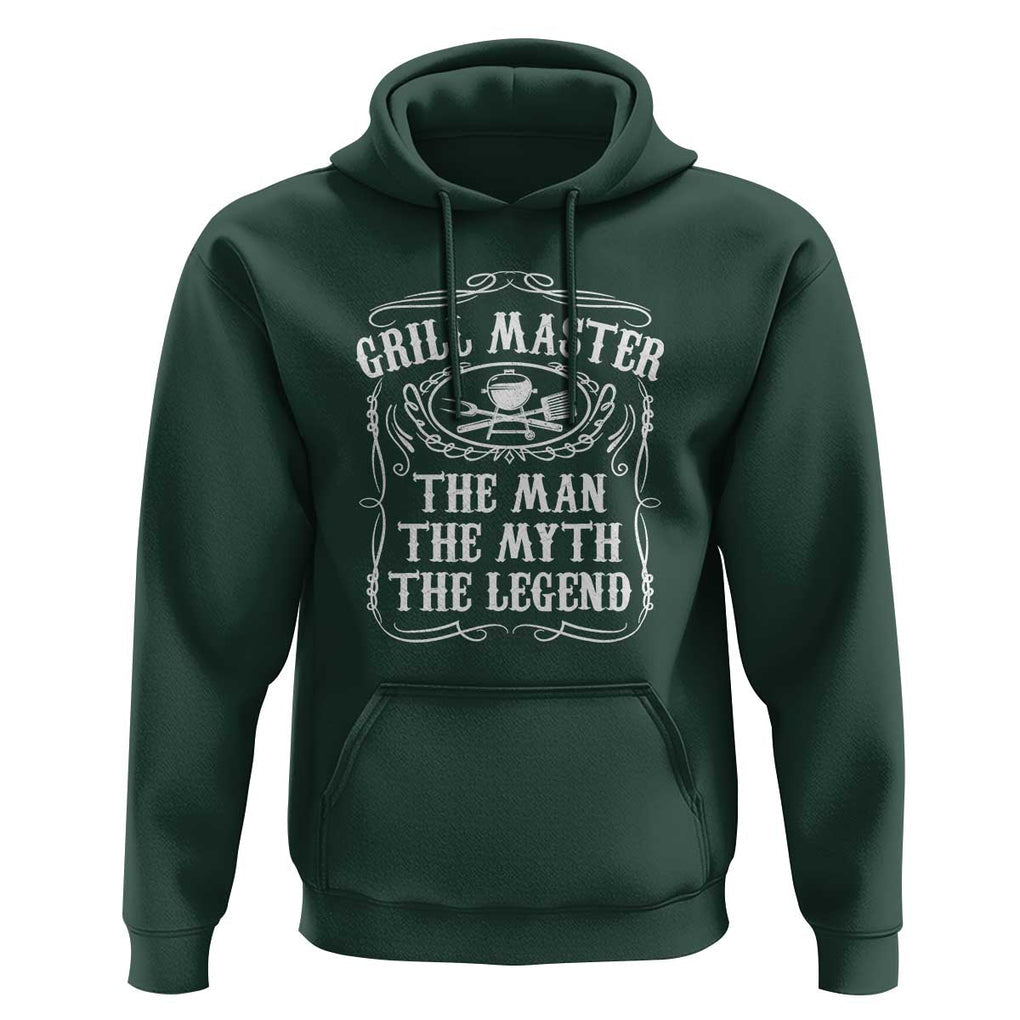 Master Legend BBQ Smoker Hoodie Grilling Enthusiast Gift, Funny BBQ Tee, Comfortable Cotton TS01 Dark Forest Green Print Your Wear