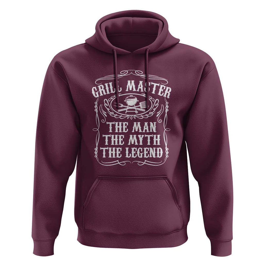Master Legend BBQ Smoker Hoodie Grilling Enthusiast Gift, Funny BBQ Tee, Comfortable Cotton TS01 Maroon Print Your Wear