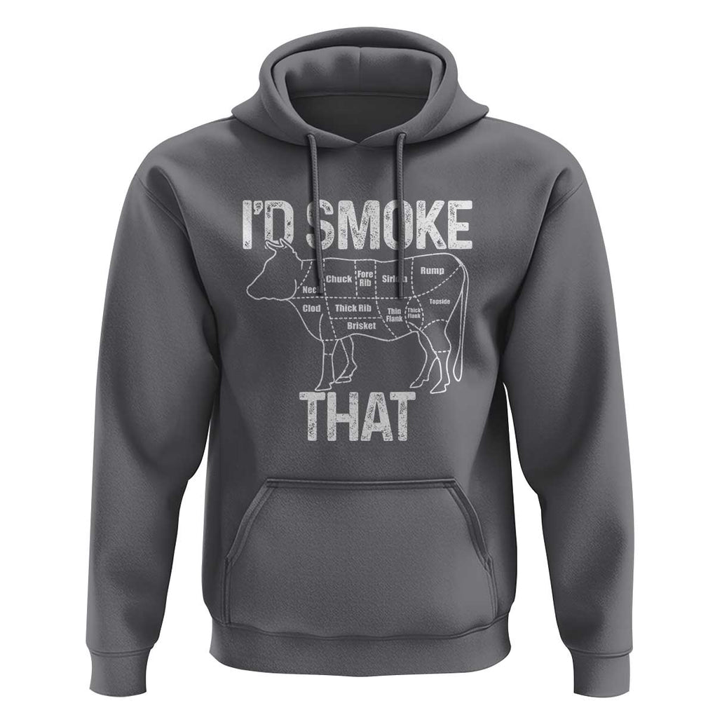 Chef Butcher Smoke Funny Hoodie BBQ Grilling Gift, Comfortable Cotton Tee, Humor Design TS01 Charcoal Print Your Wear