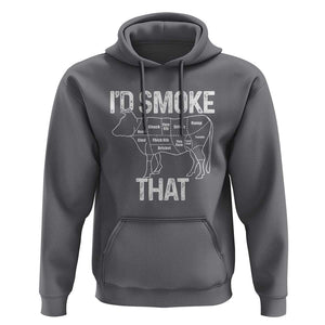 Chef Butcher Smoke Funny Hoodie BBQ Grilling Gift, Comfortable Cotton Tee, Humor Design TS01 Charcoal Print Your Wear