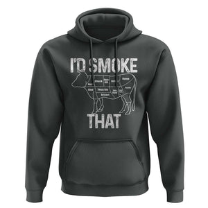 Chef Butcher Smoke Funny Hoodie BBQ Grilling Gift, Comfortable Cotton Tee, Humor Design TS01 Dark Heather Print Your Wear