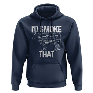 Chef Butcher Smoke Funny Hoodie BBQ Grilling Gift, Comfortable Cotton Tee, Humor Design TS01 Navy Print Your Wear