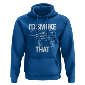 Chef Butcher Smoke Funny Hoodie BBQ Grilling Gift, Comfortable Cotton Tee, Humor Design TS01 Royal Blue Print Your Wear