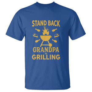 Mens Funny Grandpa Grilling T Shirt Stand Back BBQ Tee, Fathers Day Gift, Comfortable Cotton TS01 Royal Blue Print Your Wear