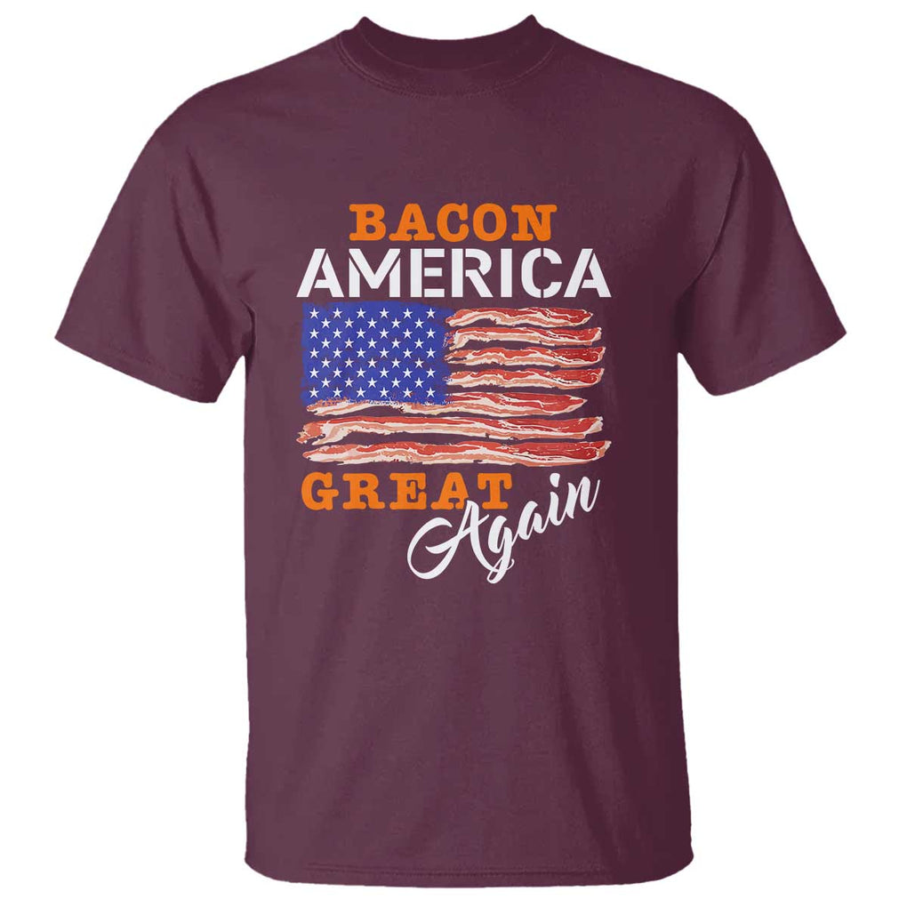 2024 BBQ T Shirt Bacon America Great AgainFunny Barbecue TS01 Maroon Print Your Wear