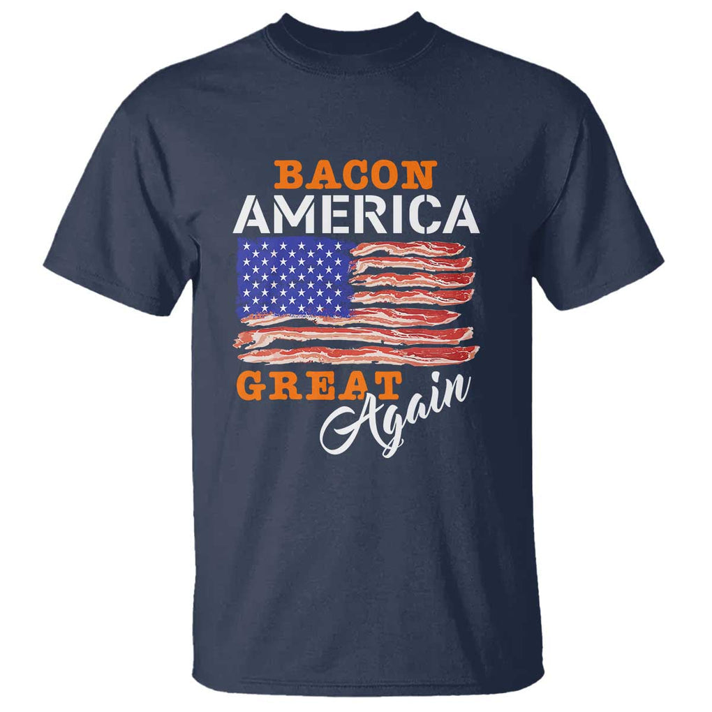 2024 BBQ T Shirt Bacon America Great AgainFunny Barbecue TS01 Navy Print Your Wear