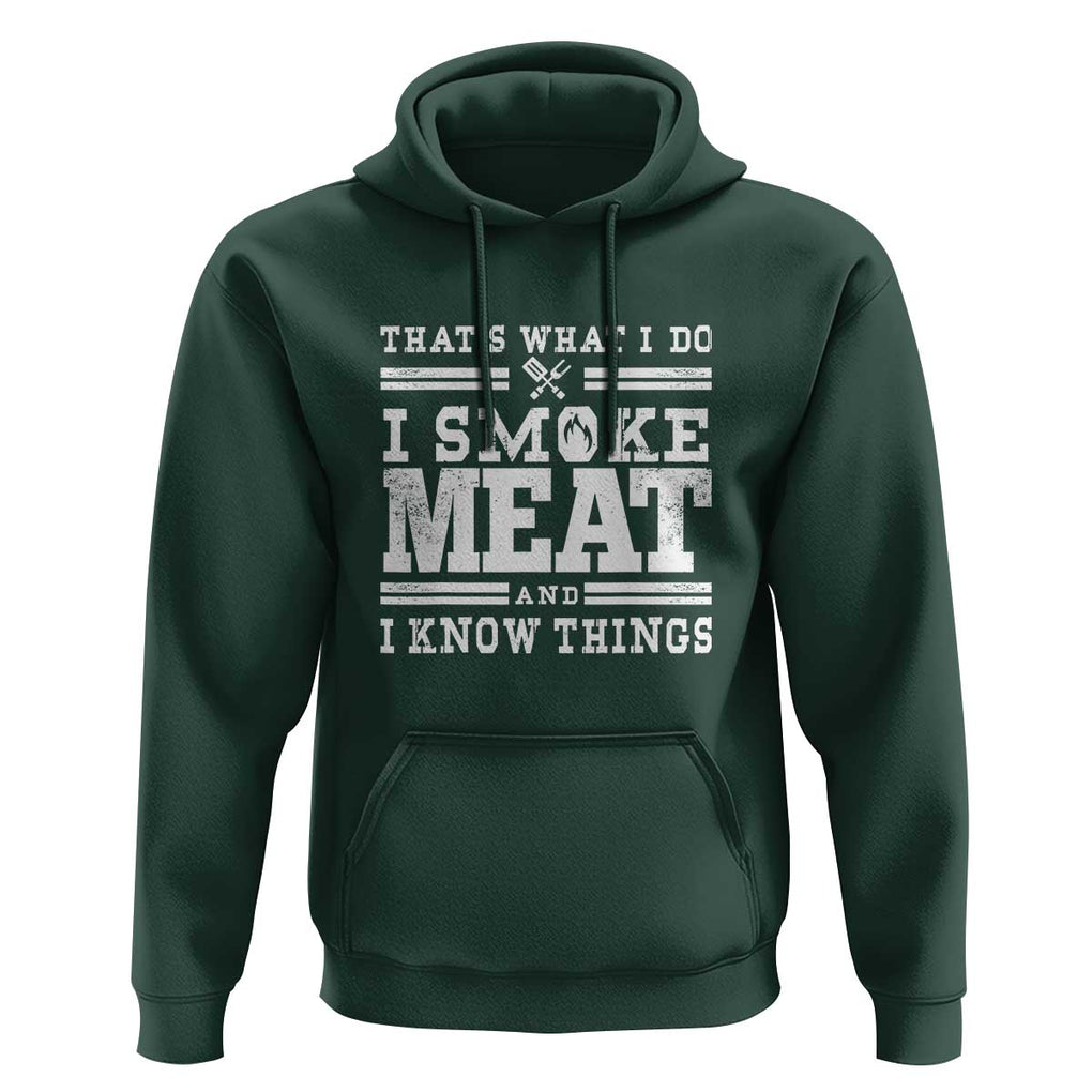 Funny Pitmaster BBQ Hoodie I Smoke Meat Smoker Grill Gift TS01 Dark Forest Green Print Your Wear