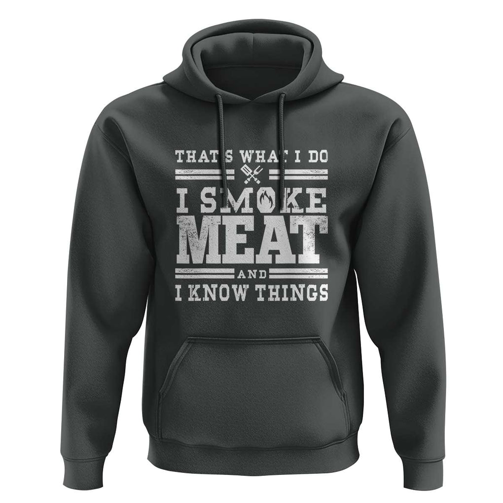 Funny Pitmaster BBQ Hoodie I Smoke Meat Smoker Grill Gift TS01 Dark Heather Print Your Wear