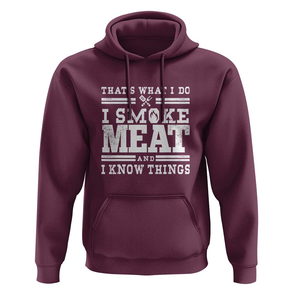 Funny Pitmaster BBQ Hoodie I Smoke Meat Smoker Grill Gift TS01 Maroon Print Your Wear