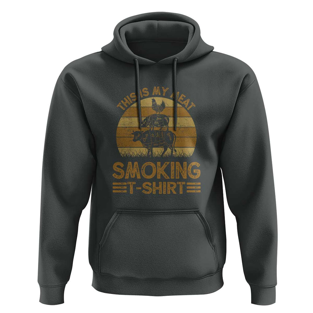 Funny Meat Smoking Hoodie BBQ Barbeque Dad Gift TS01 Dark Heather Print Your Wear