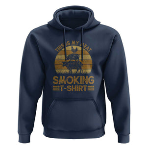 Funny Meat Smoking Hoodie BBQ Barbeque Dad Gift TS01 Navy Print Your Wear