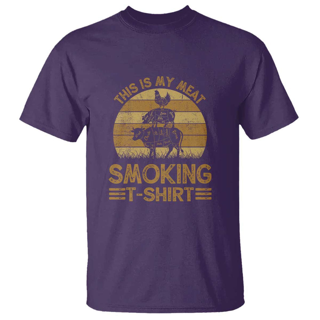 Funny Meat Smoking T Shirt BBQ Barbeque Dad Gift TS01 Purple Print Your Wear