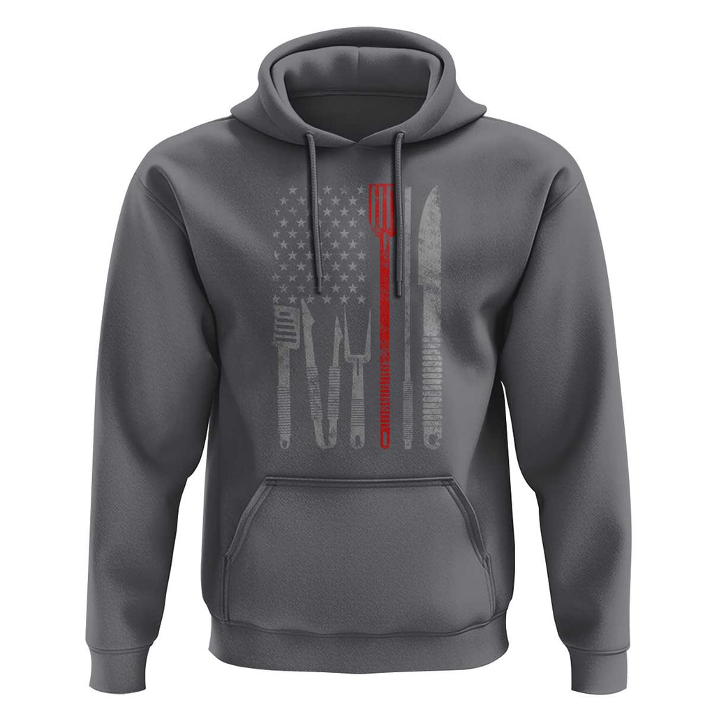 Thin Red Line USA Flag Hoodie BBQ Grill Cooking Chef Gift TS01 Charcoal Print Your Wear