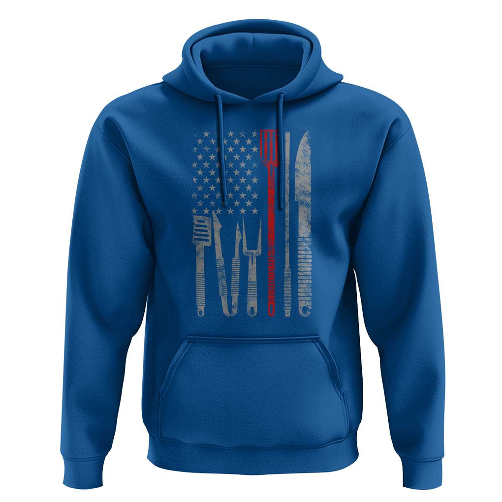 Thin Red Line USA Flag Hoodie BBQ Grill Cooking Chef Gift TS01 Royal Blue Print Your Wear