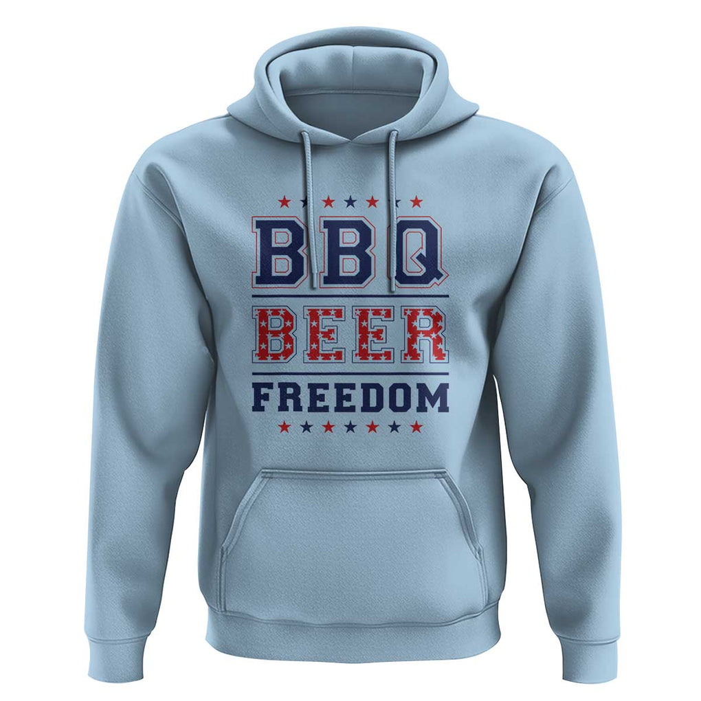 Patriotic BBQ Hoodie Beer, Freedom, and BBQ Design TS01 Light Blue Print Your Wear