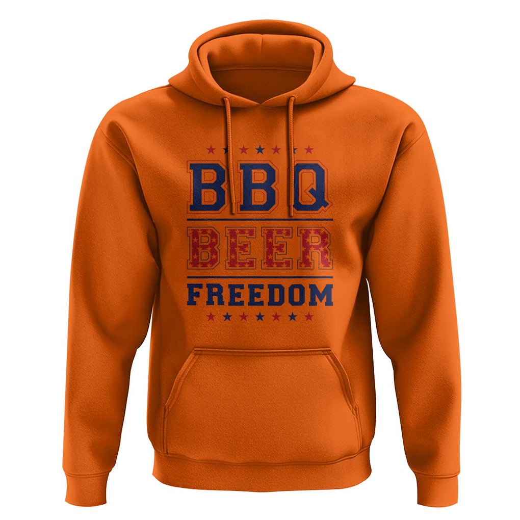 Patriotic BBQ Hoodie Beer, Freedom, and BBQ Design TS01 Orange Print Your Wear