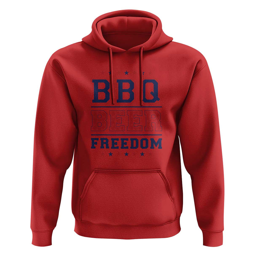 Patriotic BBQ Hoodie Beer, Freedom, and BBQ Design TS01 Red Print Your Wear