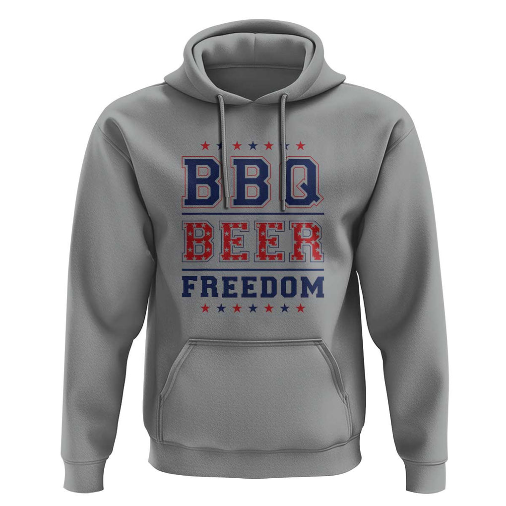 Patriotic BBQ Hoodie Beer, Freedom, and BBQ Design TS01 Sport Gray Print Your Wear