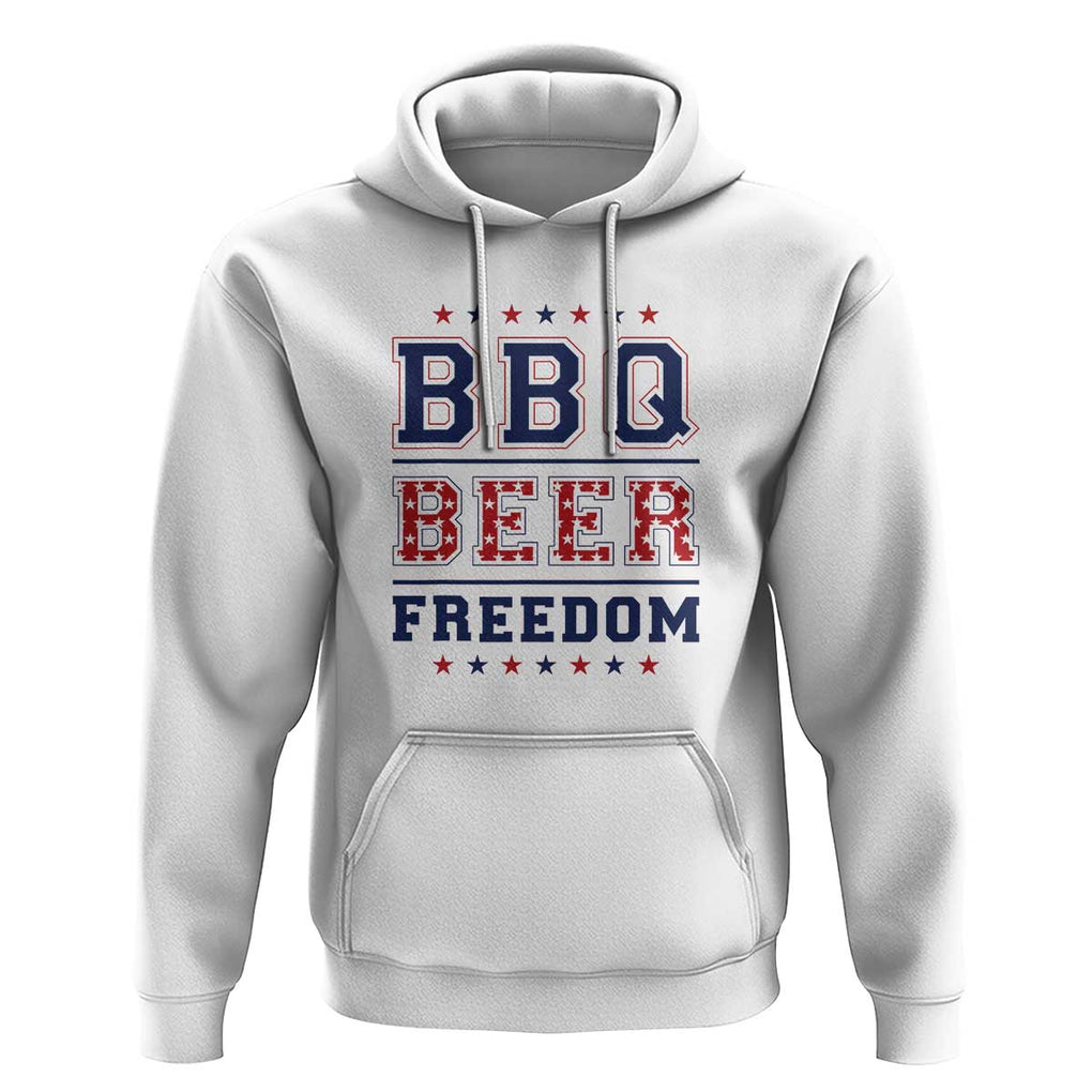 Patriotic BBQ Hoodie Beer, Freedom, and BBQ Design TS01 White Print Your Wear