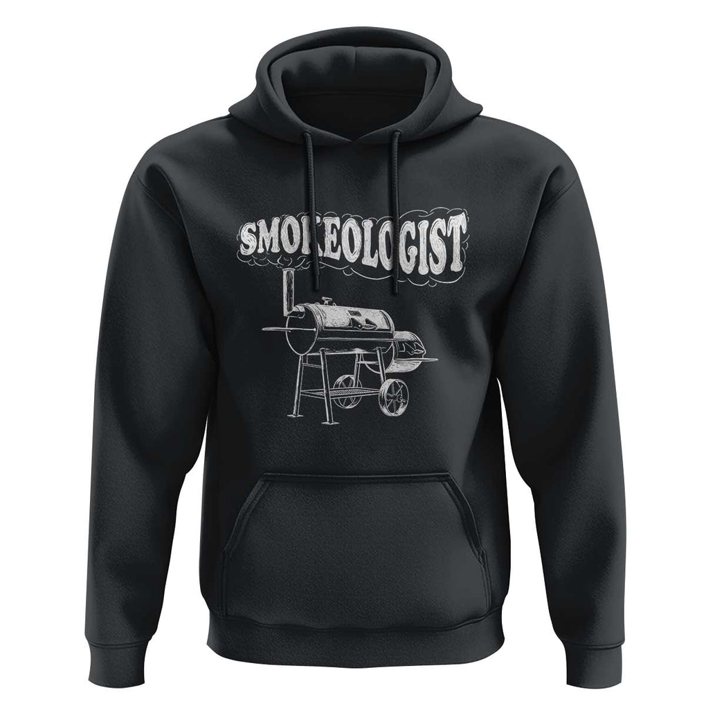 Smokeologist Hoodie Funny Pitmaster BBQ Smoker Grilling Gift TS01 Black Print Your Wear