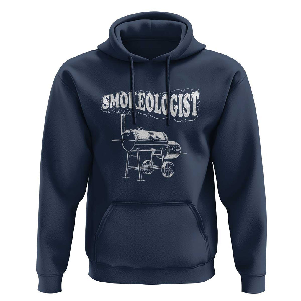 Smokeologist Hoodie Funny Pitmaster BBQ Smoker Grilling Gift TS01 Navy Print Your Wear