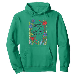 Never Underestimate an Old Lady Who Votes Hoodie Feminist Gift for Women TS01 Irish Green Print Your Wear