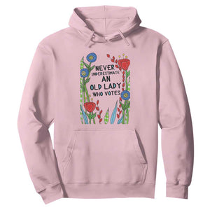 Never Underestimate an Old Lady Who Votes Hoodie Feminist Gift for Women TS01 Light Pink Print Your Wear