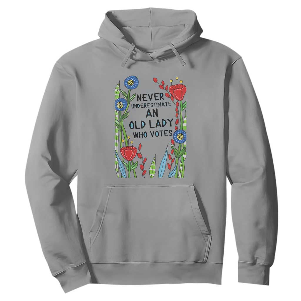Never Underestimate an Old Lady Who Votes Hoodie Feminist Gift for Women TS01 Sport Gray Print Your Wear