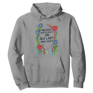Never Underestimate an Old Lady Who Votes Hoodie Feminist Gift for Women TS01 Sport Gray Print Your Wear