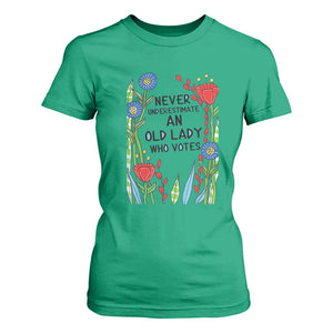 Never Underestimate an Old Lady Who Votes T Shirt For Women Feminist Gift for Women TS01 Irish Green Print Your Wear