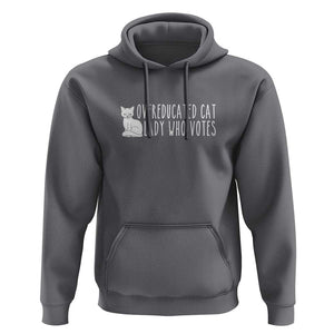 Overeducated Cat Lady Who Votes - Feminist Women's Rights Hoodie Funny Feminism TS01 Charcoal Print Your Wear