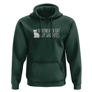Overeducated Cat Lady Who Votes - Feminist Women's Rights Hoodie Funny Feminism TS01 Dark Forest Green Print Your Wear