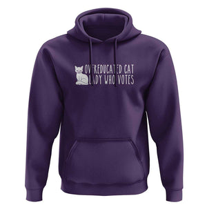 Overeducated Cat Lady Who Votes - Feminist Women's Rights Hoodie Funny Feminism TS01 Purple Print Your Wear