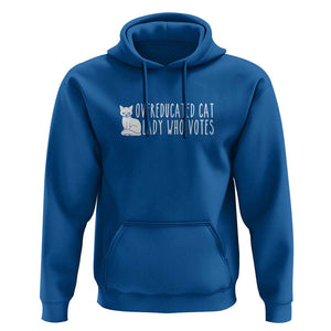 Overeducated Cat Lady Who Votes - Feminist Women's Rights Hoodie Funny Feminism TS01 Royal Blue Print Your Wear