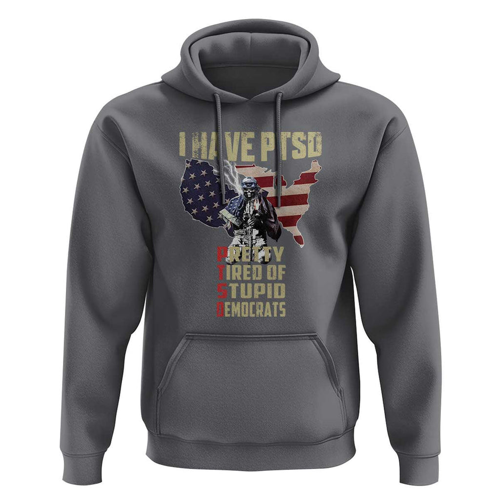 I Have PTSD Hoodie Patriotic Gift for U.S. Dad or Grandpa - Perfect for Veterans & Patriots TS01 Charcoal Print Your Wear