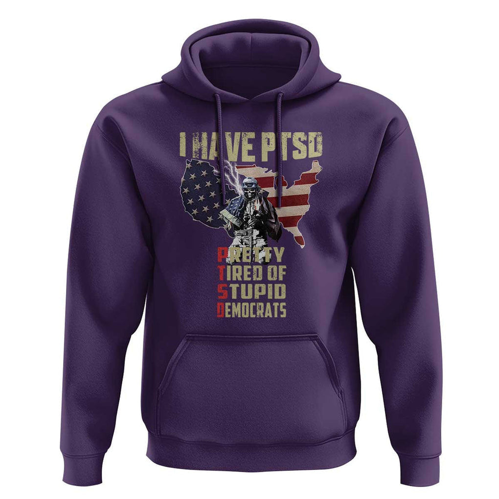 I Have PTSD Hoodie Patriotic Gift for U.S. Dad or Grandpa - Perfect for Veterans & Patriots TS01 Purple Print Your Wear